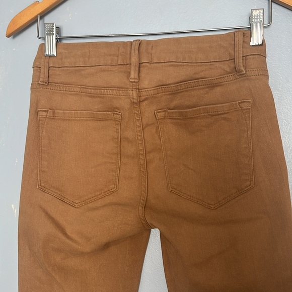 Frame Le Crop Mini Boot Cropped Mid Rise Kick Flare Semi Coated Jean Pants - Picture 4 of 9